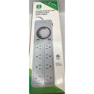 Sentry 8 Outlet Surge Protected Power Strip with Timer New in open Box